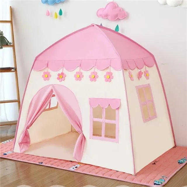 1.3M Portable Children&#39;s Tent Wigwam Folding Kids Tents Tipi Baby Play House Large Girls Pink Princess Castle Child Room Decor