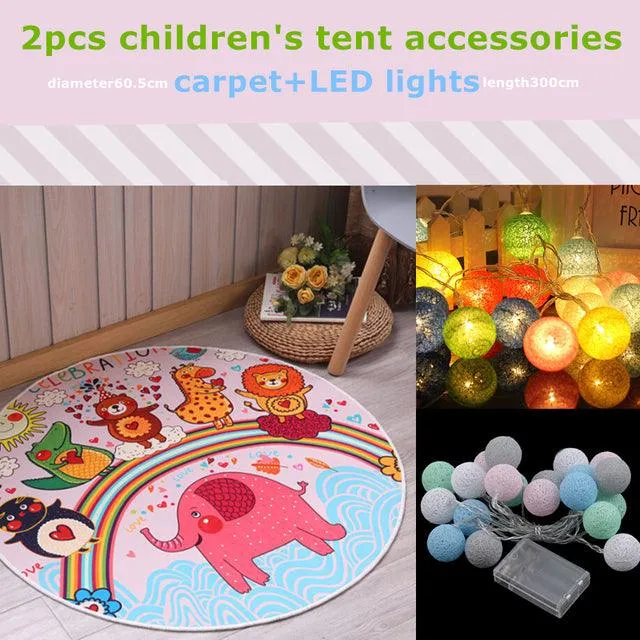 1.3M Portable Children&#39;s Tent Wigwam Folding Kids Tents Tipi Baby Play House Large Girls Pink Princess Castle Child Room Decor