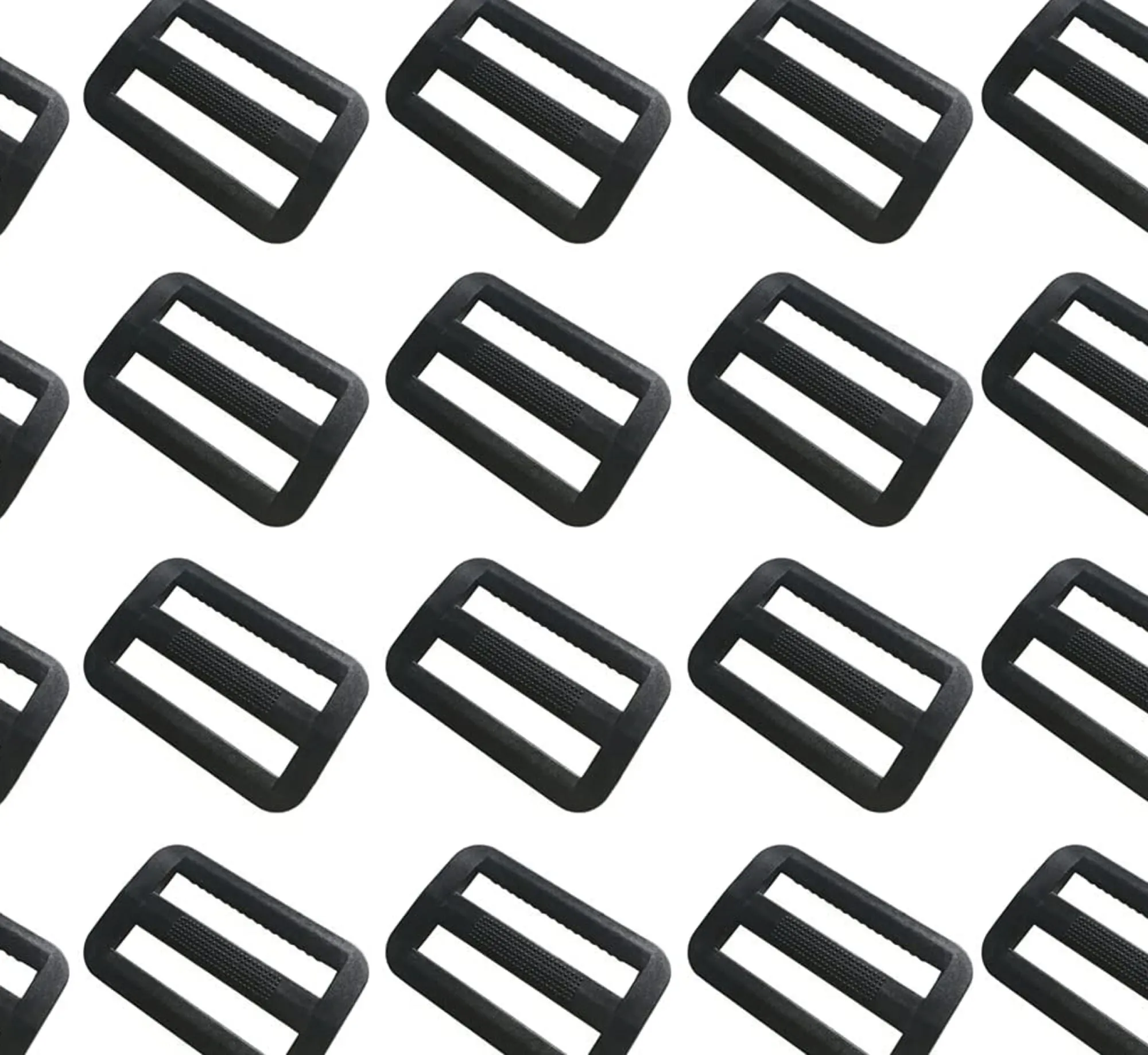 1.5”/38mm Black Plastic Tri-glides Slides Teeth Adjustable Strapping for Webbing, Replacement Parts for Backpacks