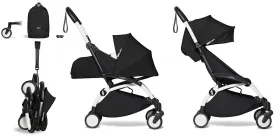 Babyzen YOYO2 Ultra Compact Complete 0 /6  Stroller & Rolling Bag Bundle - White/Black