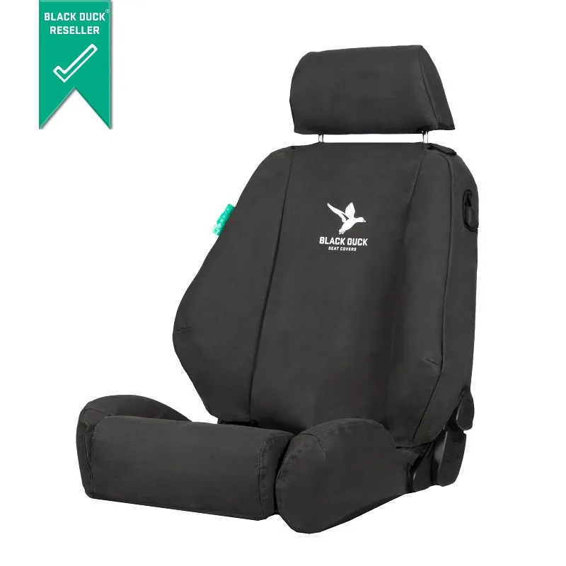Black Duck Canvas Black Console & Seat Covers Suits Nissan Patrol GU Y61 Series 4-8 and DX Wagon 10/2004-11/2012