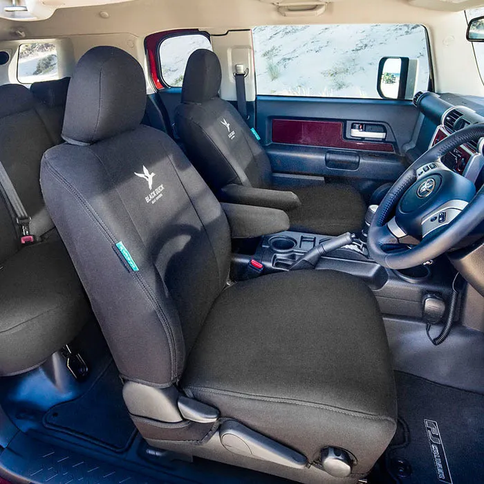 Black Duck Canvas Black Console & Seat Covers Suits Nissan Patrol GU Y61 Series 4-8 and DX Wagon 10/2004-11/2012