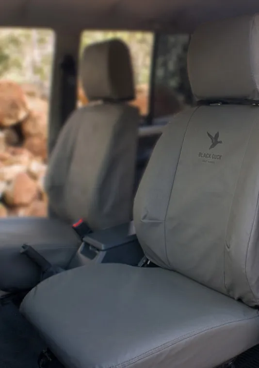Black Duck Canvas Seat Covers John Deere 8R Series 2009-2014 Grey