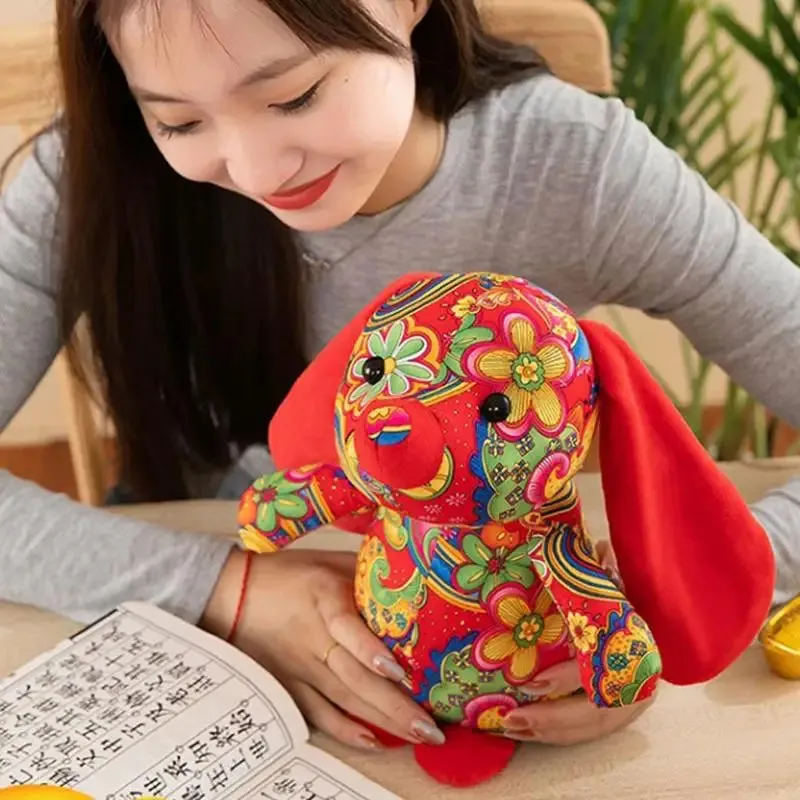 Charming Chinese Bunny Plush Toy: Soft, Cuddly, and Lightweight Stuffed Rabbit Doll