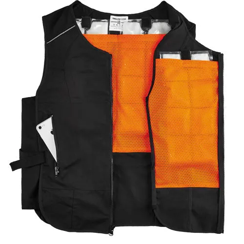 Chill-Its® 6260 Lightweight Phase Change Cooling Vest with Packs, Large/X-Large, Black