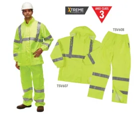 Class 3 Reflective Rain Jacket - Lime - 4XL