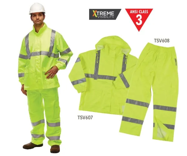 Class 3 Reflective Rain Jacket - Lime - XL