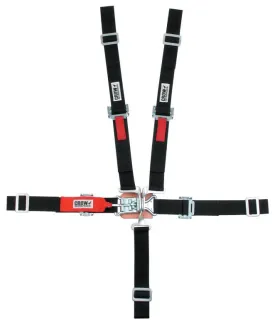 Crow QA 5-Way Quarter Midget 2" Latch & Link Harness - Black Hardware - SFI 16.2 - Red