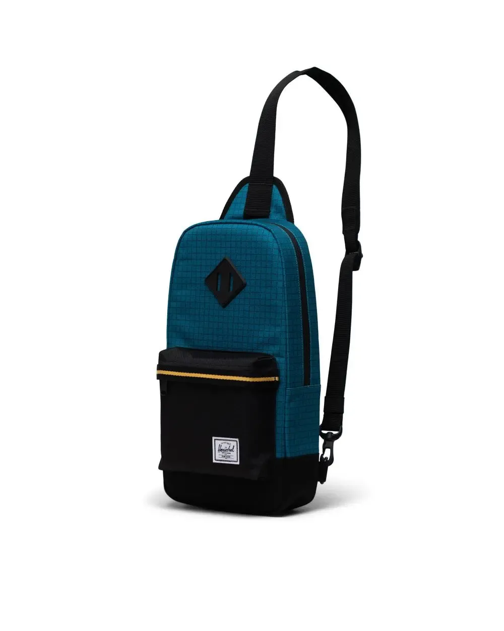 Herschel Heritage Shoulder Bag - Harbour Blue Grid/Black/Amber Yellow