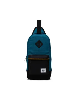 Herschel Heritage Shoulder Bag - Harbour Blue Grid/Black/Amber Yellow