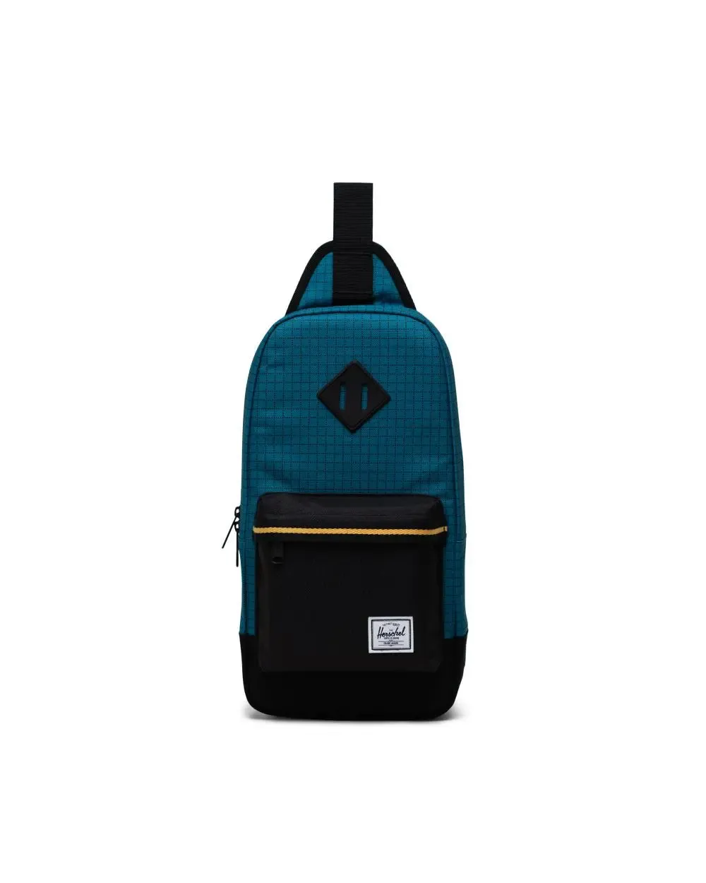 Herschel Heritage Shoulder Bag - Harbour Blue Grid/Black/Amber Yellow