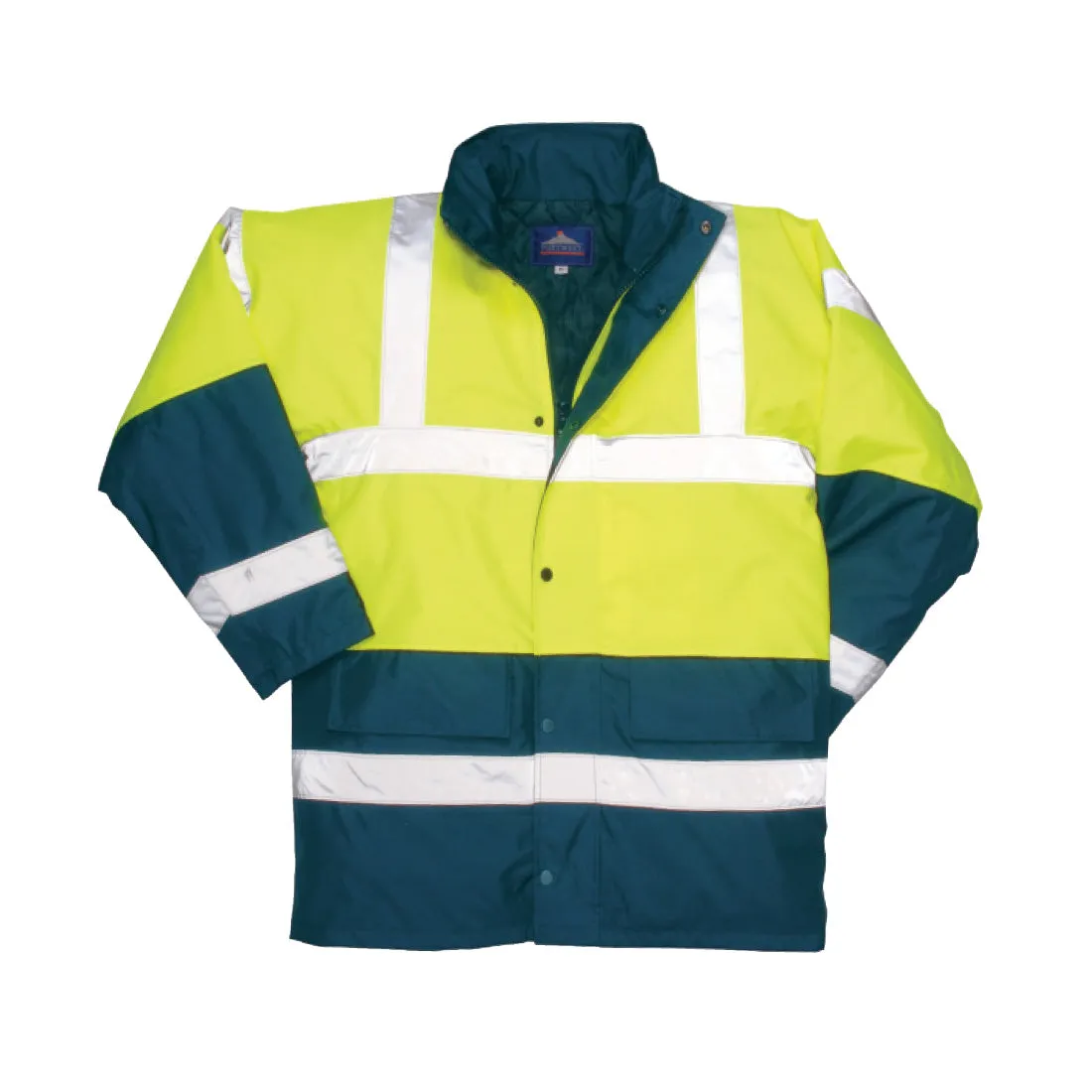 High Visibility - Two Tone Traffic Jacket - Yellow/Royal Blue - XL