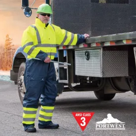 High Visibility Winter Lined Coverall - Lime - Medium