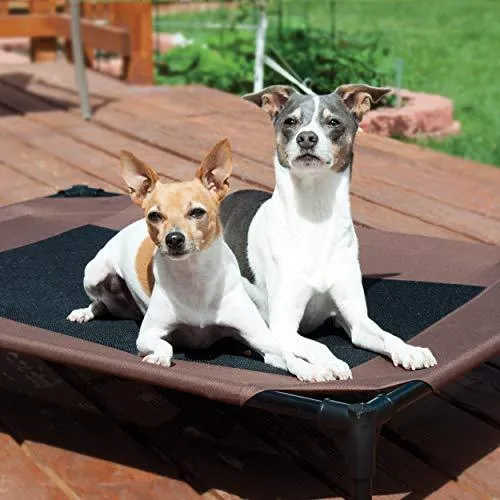 K&H Pet Products Original Dog Cot, Elevated Pet Bed, Chocolate/Mesh, Large