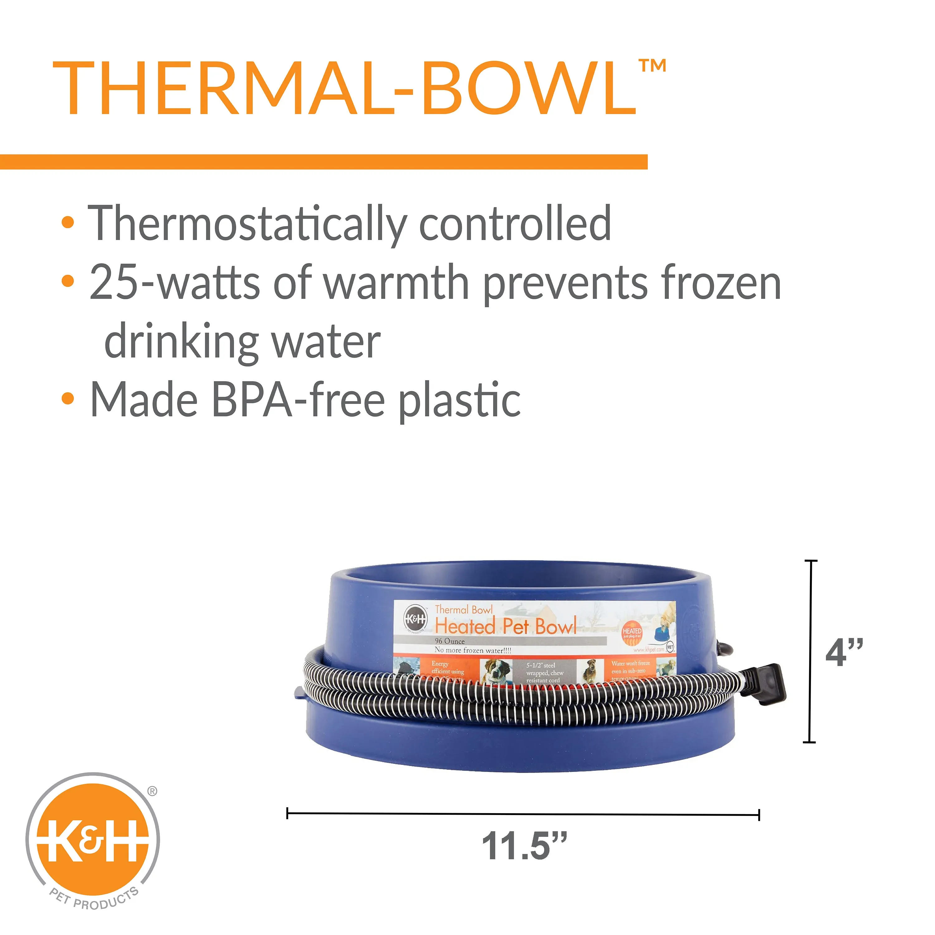 K&H Thermal-Bowl Heated Outdoor Water Bowl