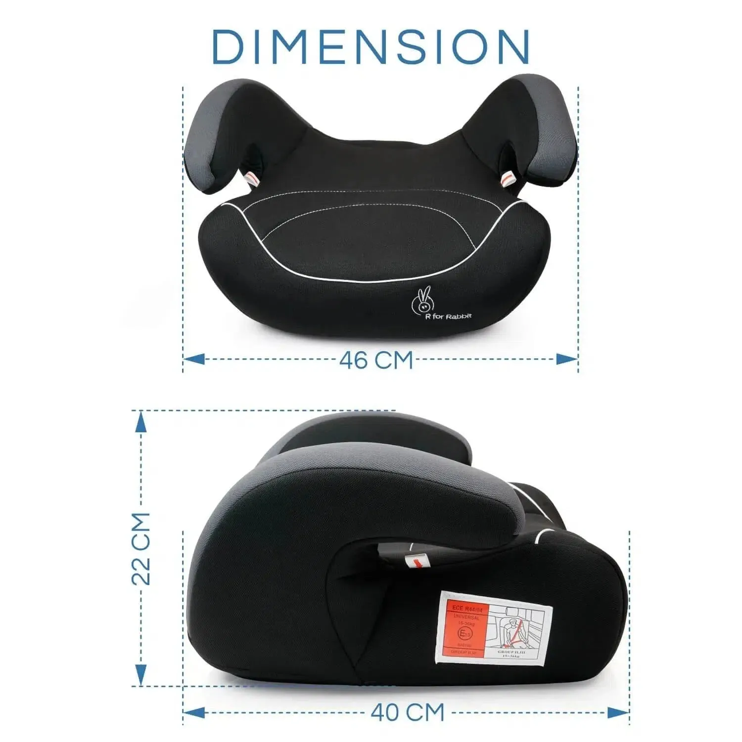 Little Jack Elite Booster Car Seat For 3 to 12 Year Kids (Black Grey)