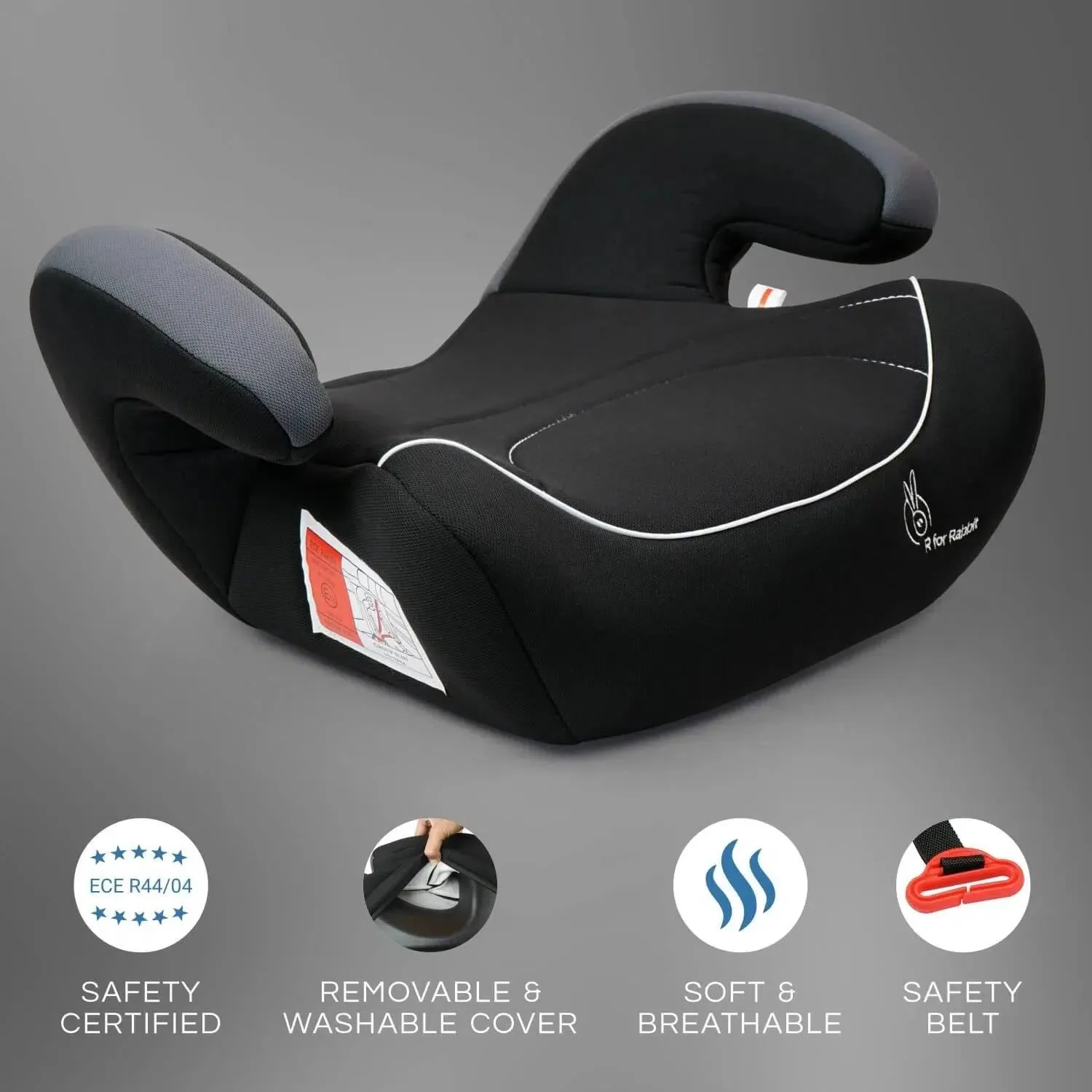 Little Jack Elite Booster Car Seat For 3 to 12 Year Kids (Black Grey)