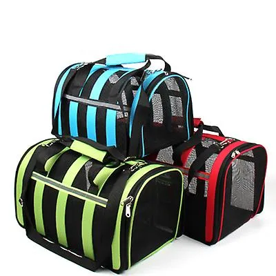 M 43*26*24cm rose red Portable pet outdoor mesh breathable backpack AZ15216