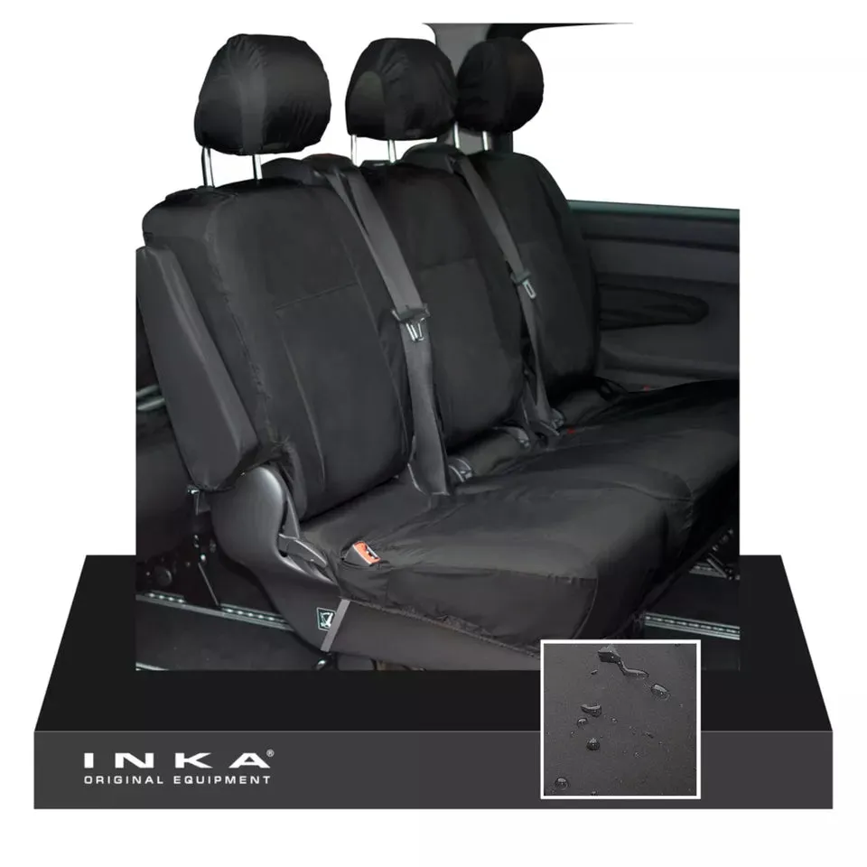 Mercedes Benz Vito V Class W639 2nd & 3rd Row Triple Waterproof Seat Cover Black