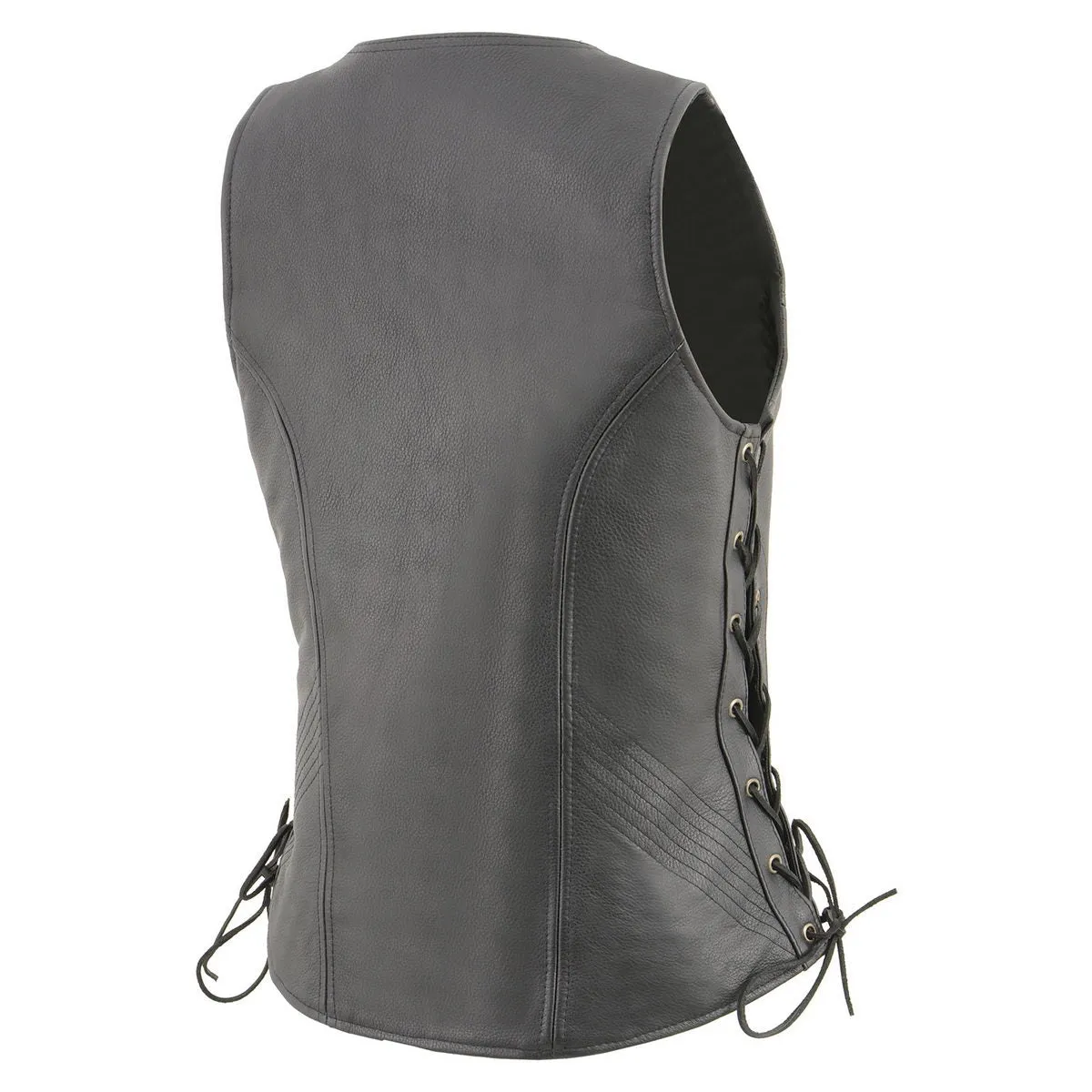 Milwaukee Leather MLL4532 Women's Black Cool-Tec Leather Open Neck