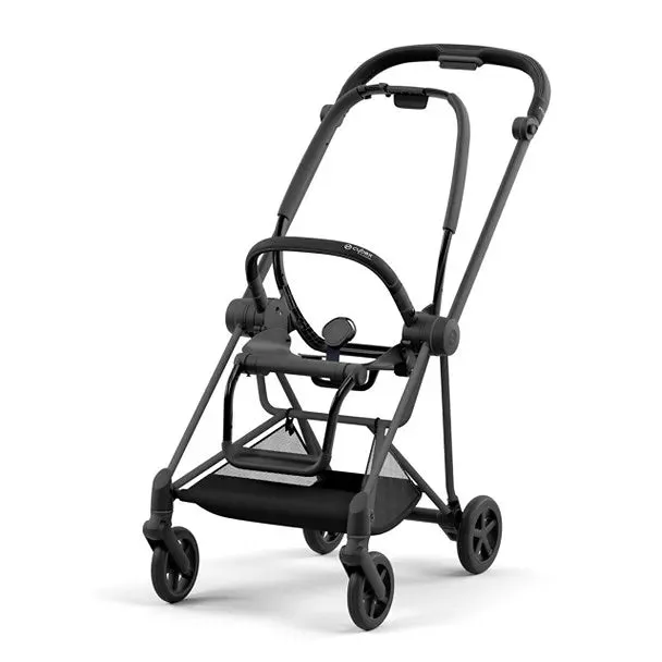 Mios3 Compact Lightweight Stroller  Free Carry Cot- Black / Matte Black Frame
