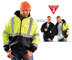 Occunomix Men'S Class 3 Bomber Jacket - 4X Lime/Black