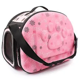 Pet carriers crates outdoor portable pet breathable shoulder bag  folding travel cat backpack pink