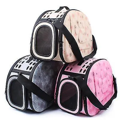 Pet carriers crates outdoor portable pet breathable shoulder bag  folding travel cat backpack pink