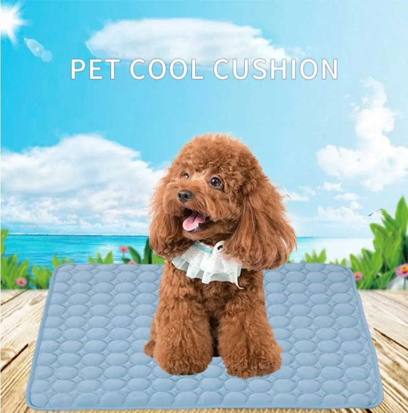 Pet Dog Cooling Mat Summer Keep Cool Ice Silk Mattress