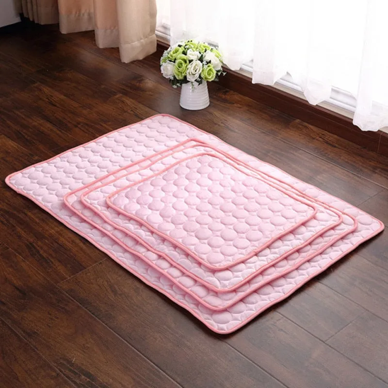 Pet Dog Cooling Mat Summer Keep Cool Ice Silk Mattress