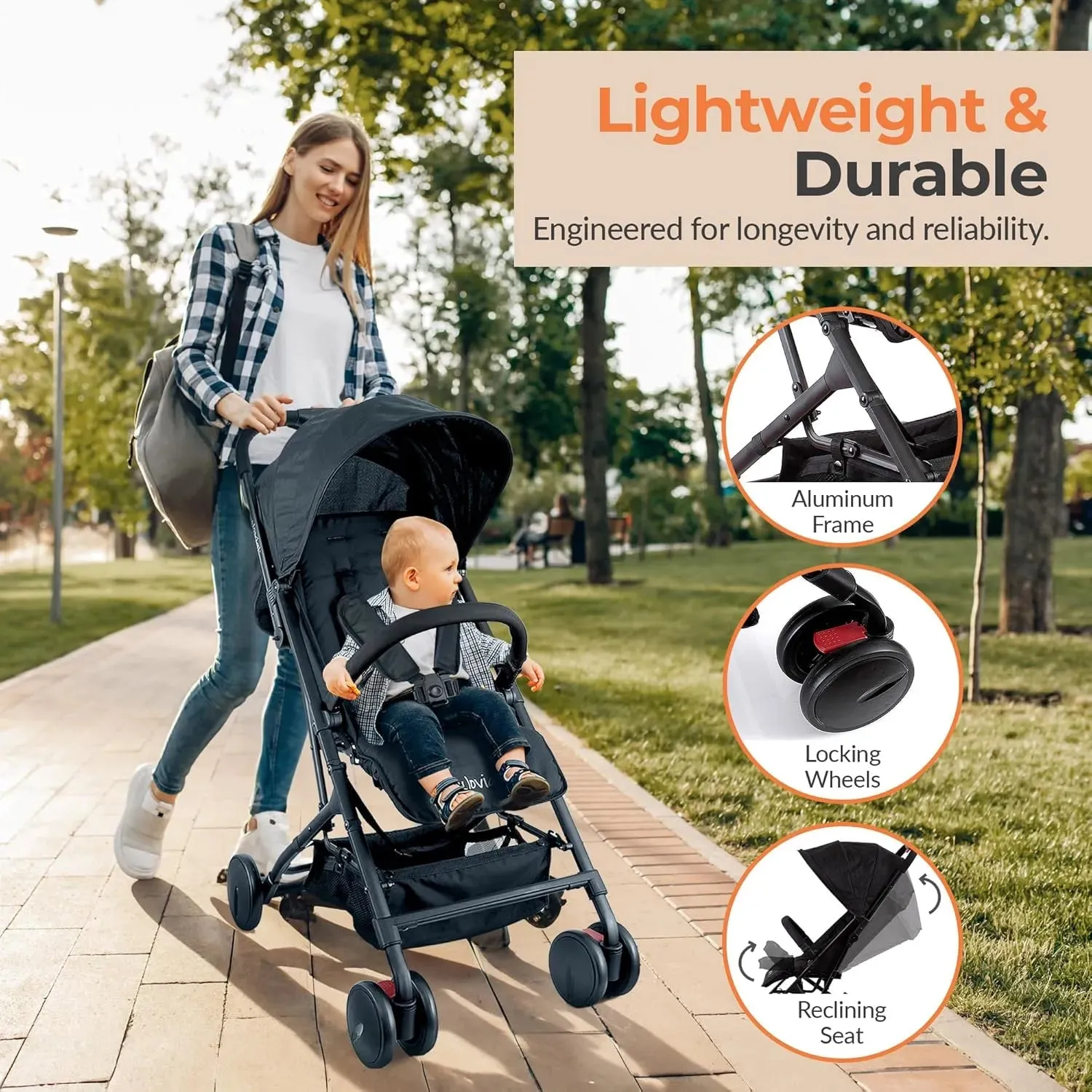 Portable Folding Lightweight Baby Stroller