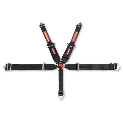 Pyrotect 5-Point Standard Camlock Harness w/ Bolt Plates - 3" Width - Pull Down Adjust - Red