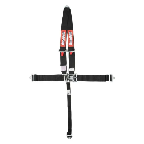 RaceQuip Latch & Link V-Type [4 Point Pull Down] Auto Racing Harness Set - Black