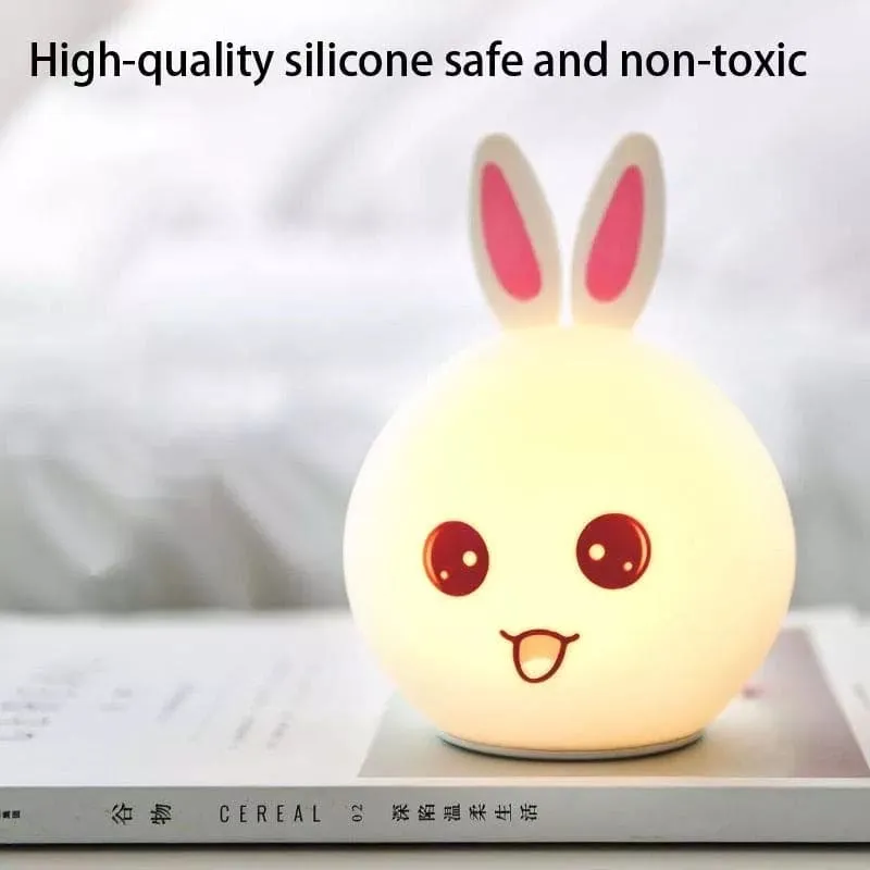 Silicone Rabbit Lamp, Cute Kids Night Light Lamp, Rabbit Lamp For Room Decoration, Cute Warm Night Light