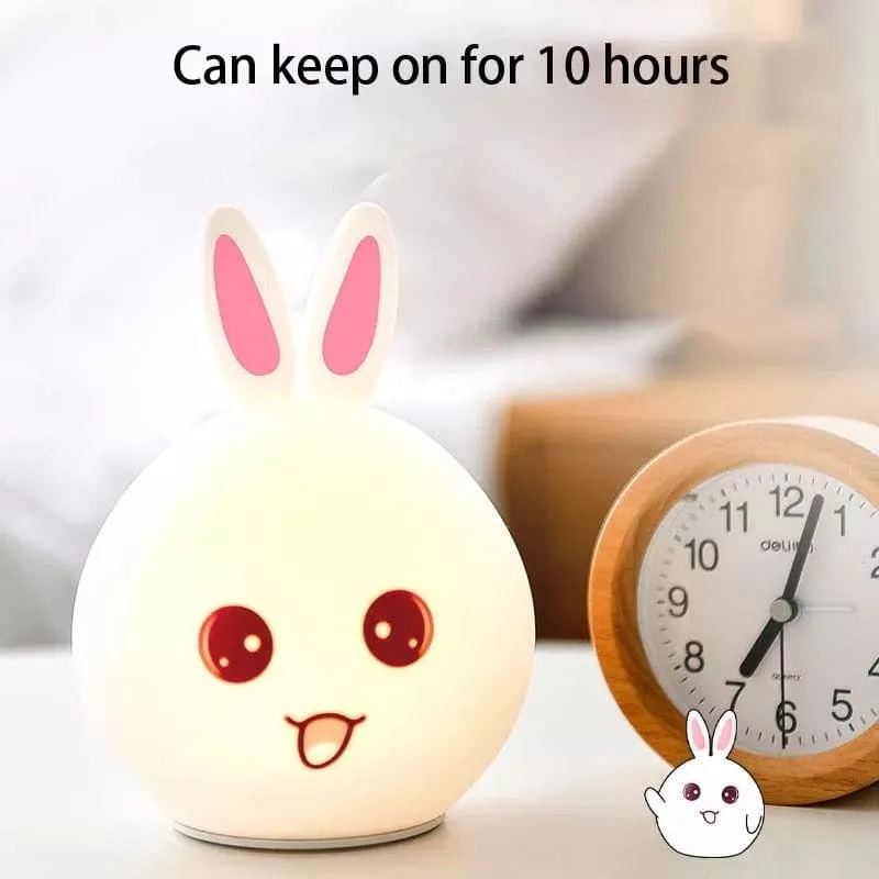 Silicone Rabbit Lamp, Cute Kids Night Light Lamp, Rabbit Lamp For Room Decoration, Cute Warm Night Light