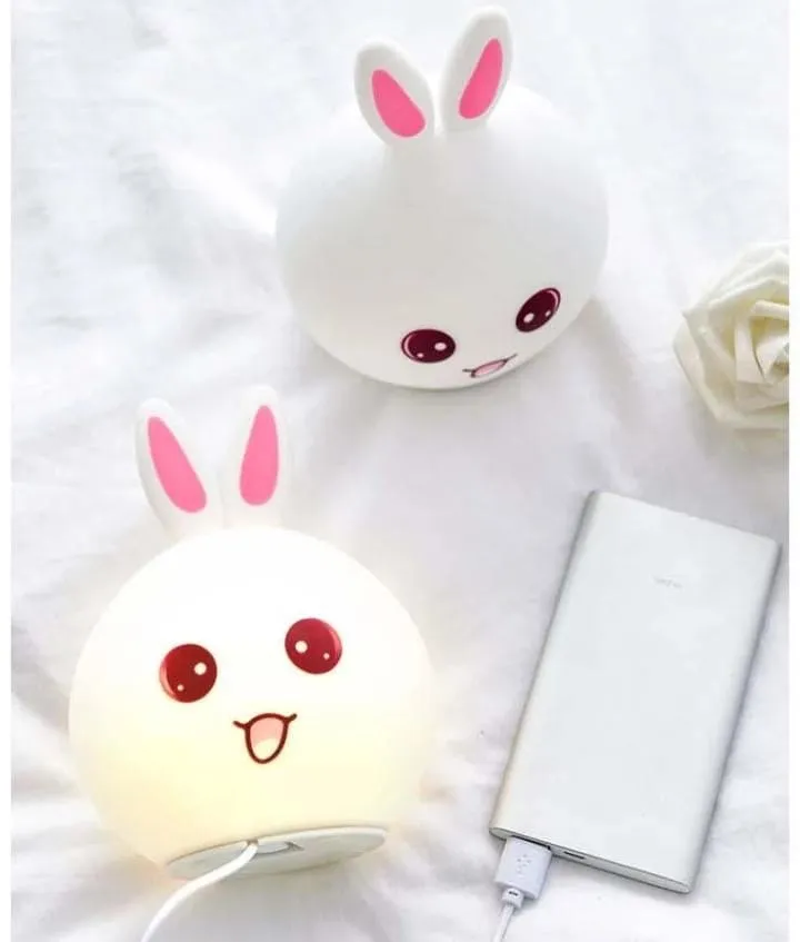 Silicone Rabbit Lamp, Cute Kids Night Light Lamp, Rabbit Lamp For Room Decoration, Cute Warm Night Light