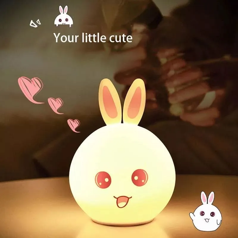 Silicone Rabbit Lamp, Cute Kids Night Light Lamp, Rabbit Lamp For Room Decoration, Cute Warm Night Light