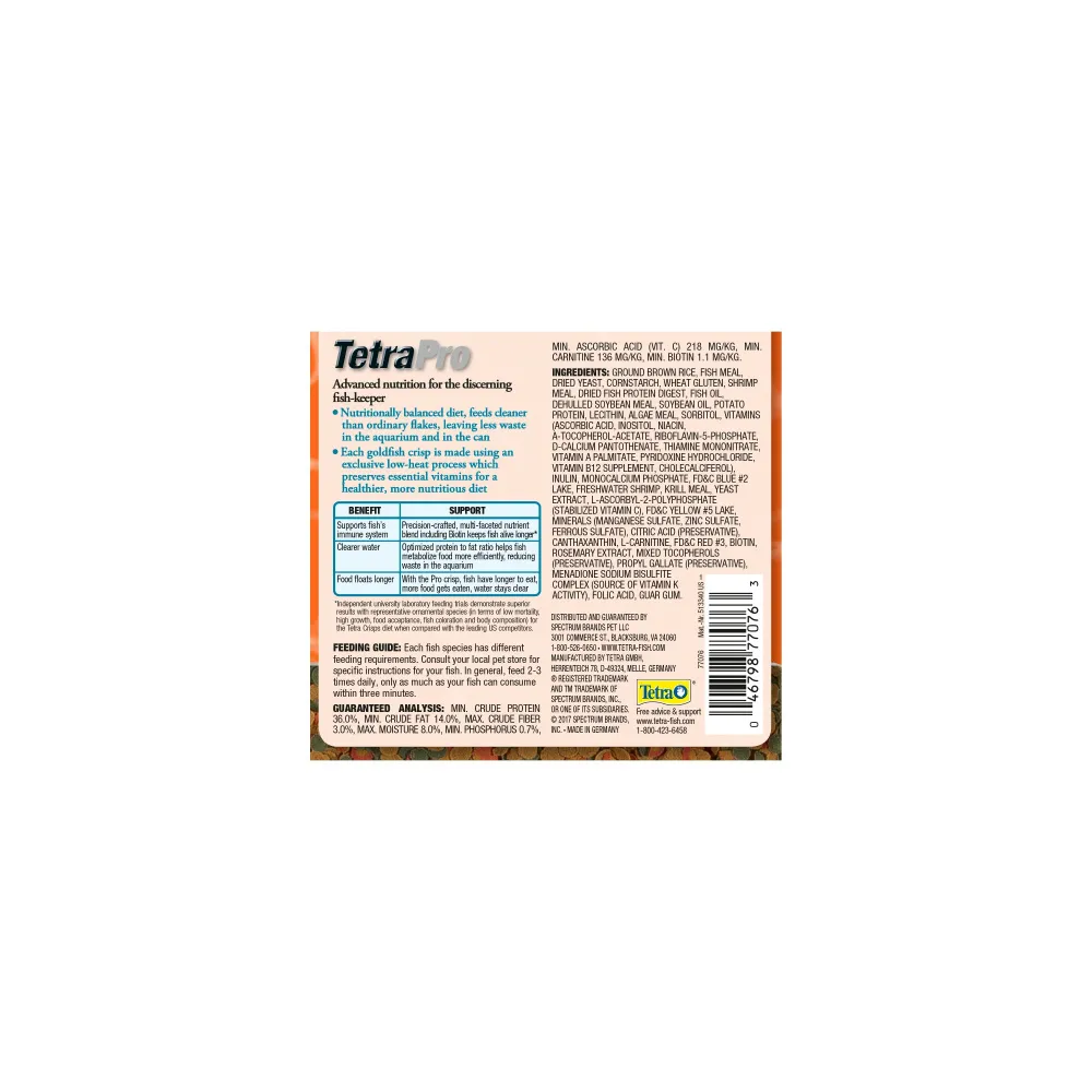 Tetra TetraPro Goldfish Crisps Fish Food