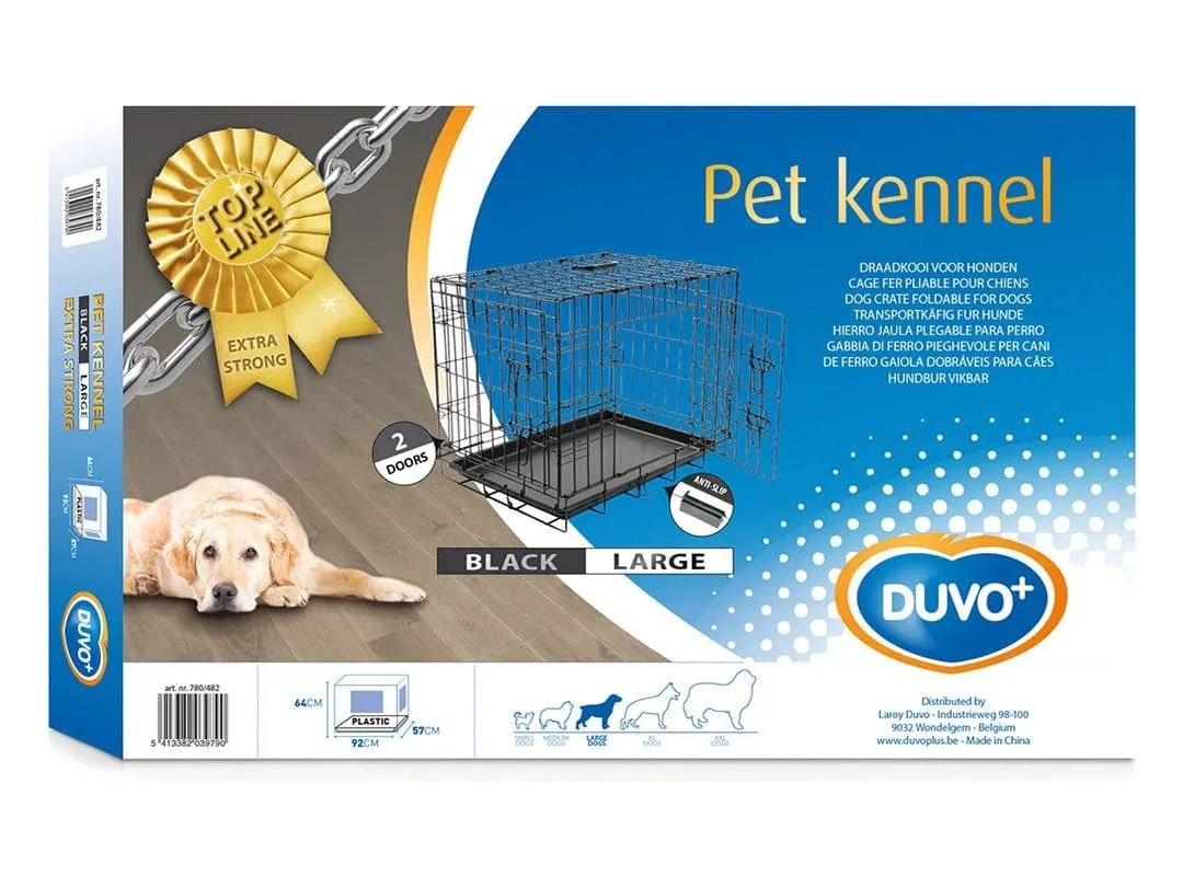 Topline Dog Crate 2 Doors Plastic Tray