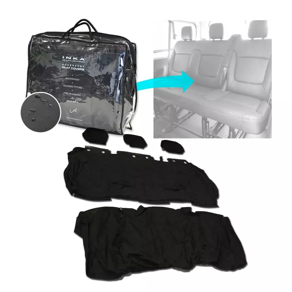 Vauxhall Vivaro X82 3rd Row Triple Tailored Waterproof Seat Cover Black MY14-18