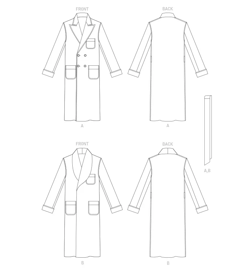 Vogue 1855 Mens Robe and Belt Pattern