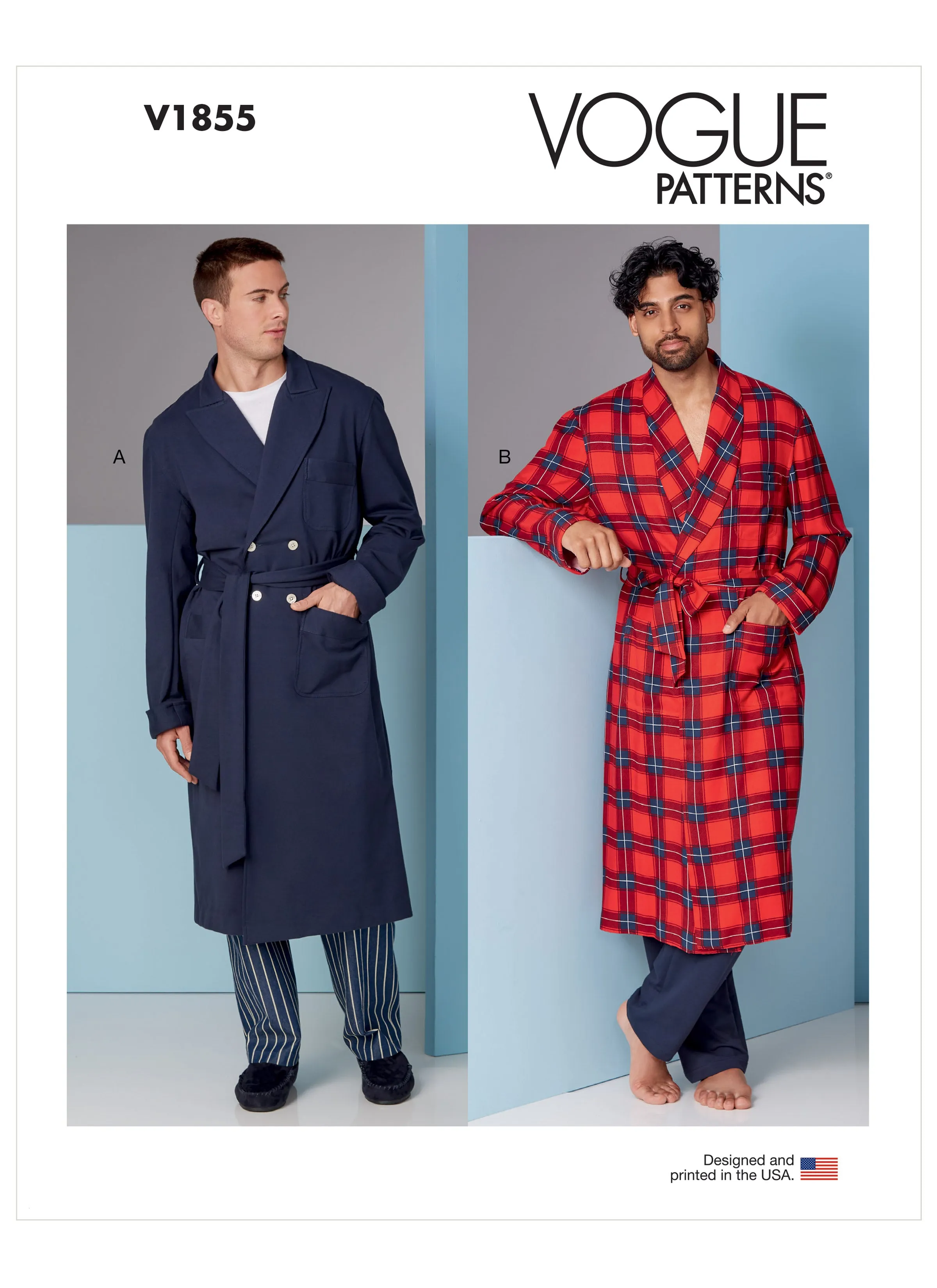 Vogue 1855 Mens Robe and Belt Pattern